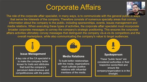 corporate affairs definition.